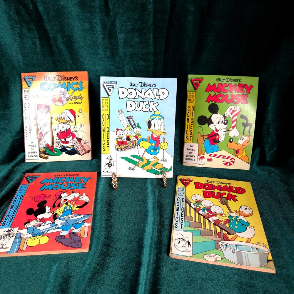 Gladstone Walt Disney Comics Digest Lot 1987 Mickey Donald Duck 5 Issues